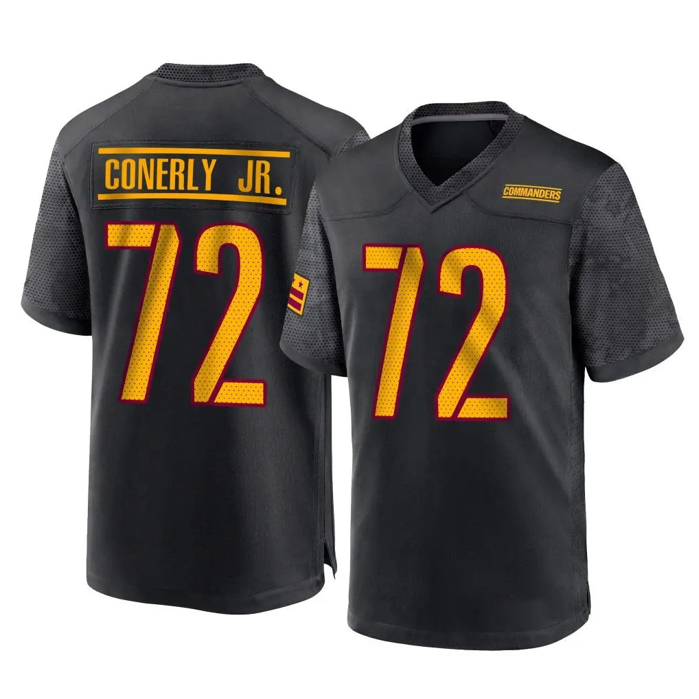 BIPIHUC W.Commanders #72 Josh Conerly Jr. Player Black Home Game Stitched Jerseys