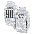 BIPIHUC W.Commanders #90 Charles Omenihu Player Arctic Camo Limited Salute to Service Pullover Hoodies Game Stitched Jerseys