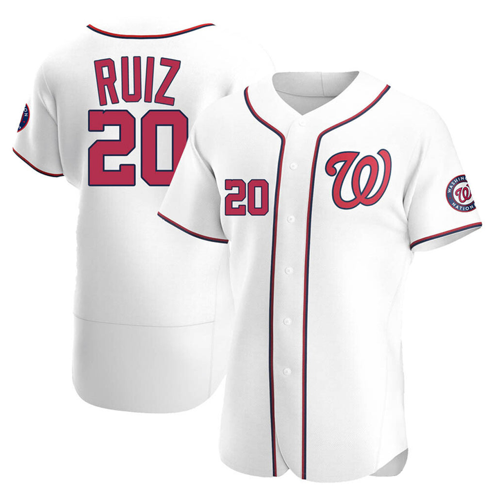 BIPIHUC W.Nationals #20 Keibert Ruiz Player White Elite Home Stitched Jerseys