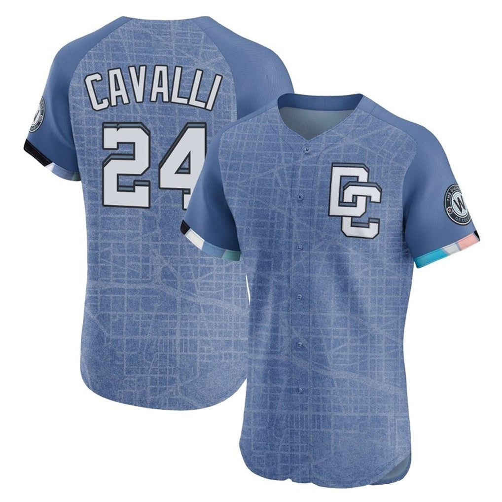 BIPIHUC W.Nationals #24 Cade Cavalli Player Blue City Connect Elite Limited Stitched Jerseys