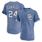 BIPIHUC W.Nationals #24 Cade Cavalli Player Blue City Connect Elite Limited Stitched Jerseys