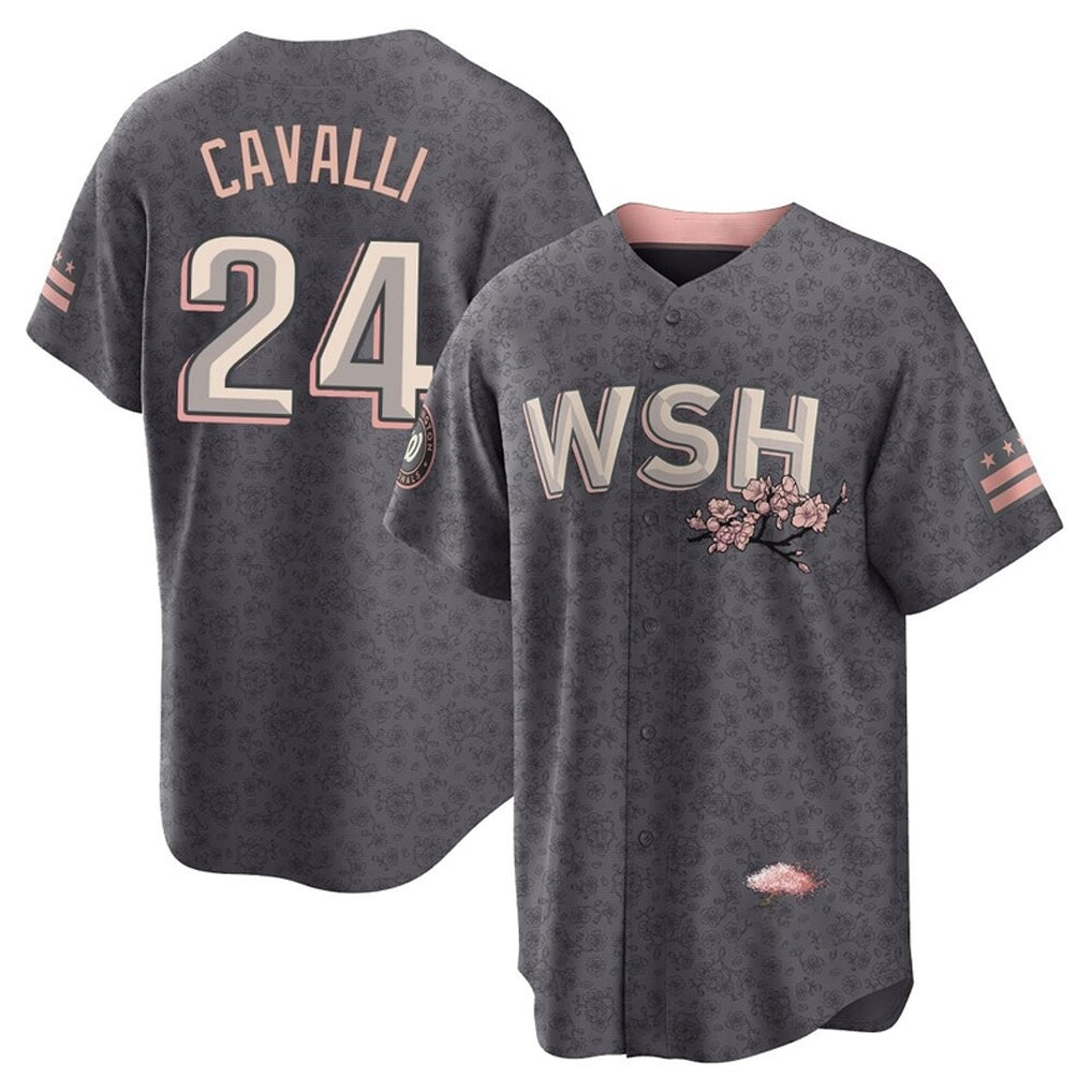 BIPIHUC W.Nationals #24 Cade Cavalli Player Gray City Connect Stitched Jerseys