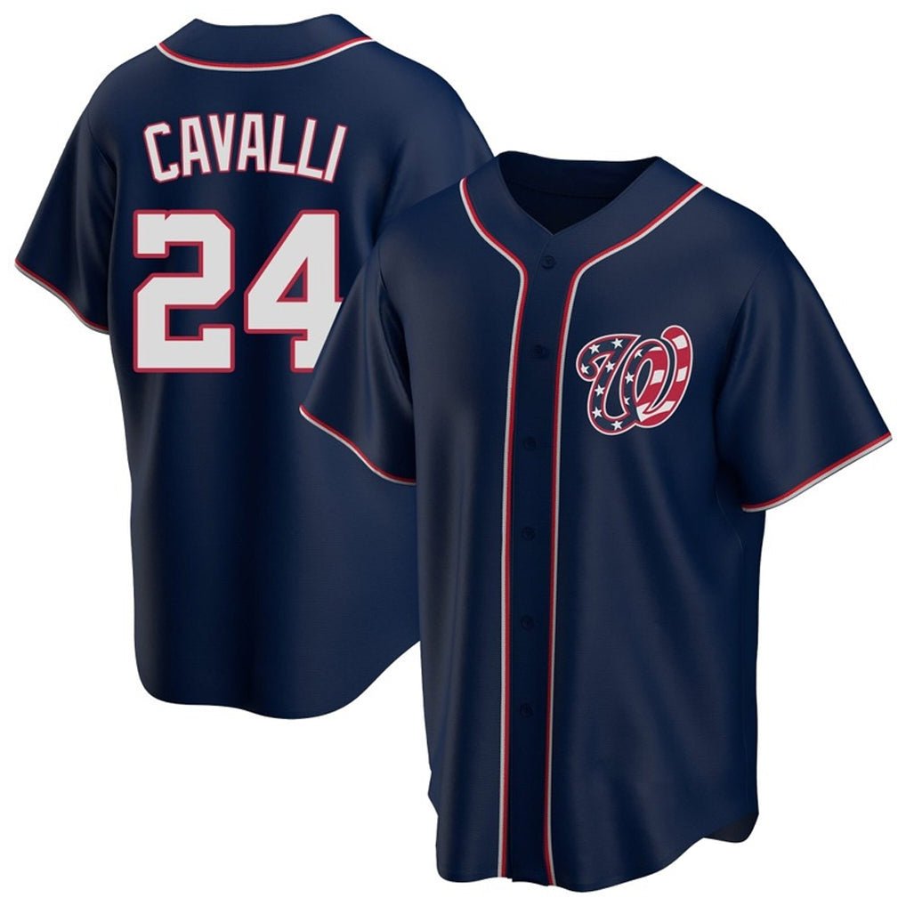 BIPIHUC W.Nationals #24 Cade Cavalli Player Navy Blue Replica Game Stitched Jerseys
