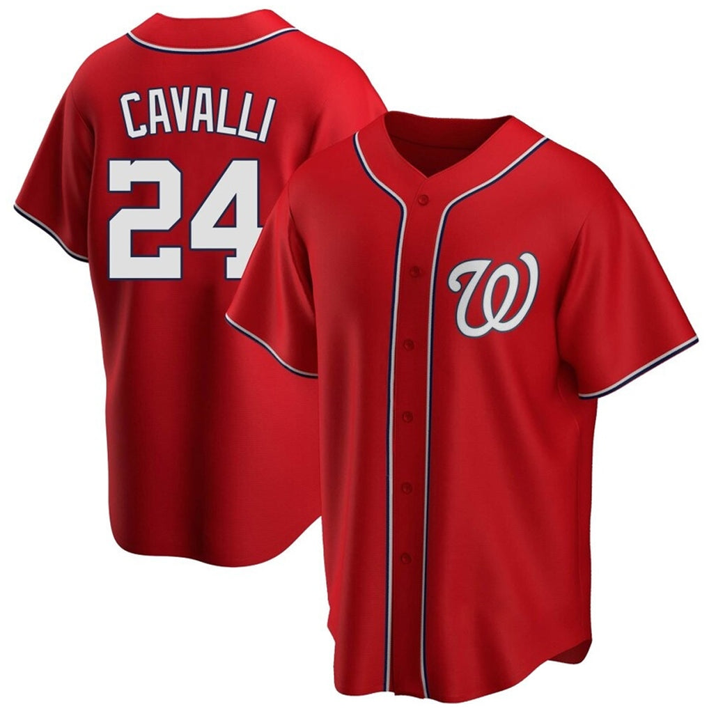 BIPIHUC W.Nationals #24 Cade Cavalli Player Red Replica Game Stitched Jerseys