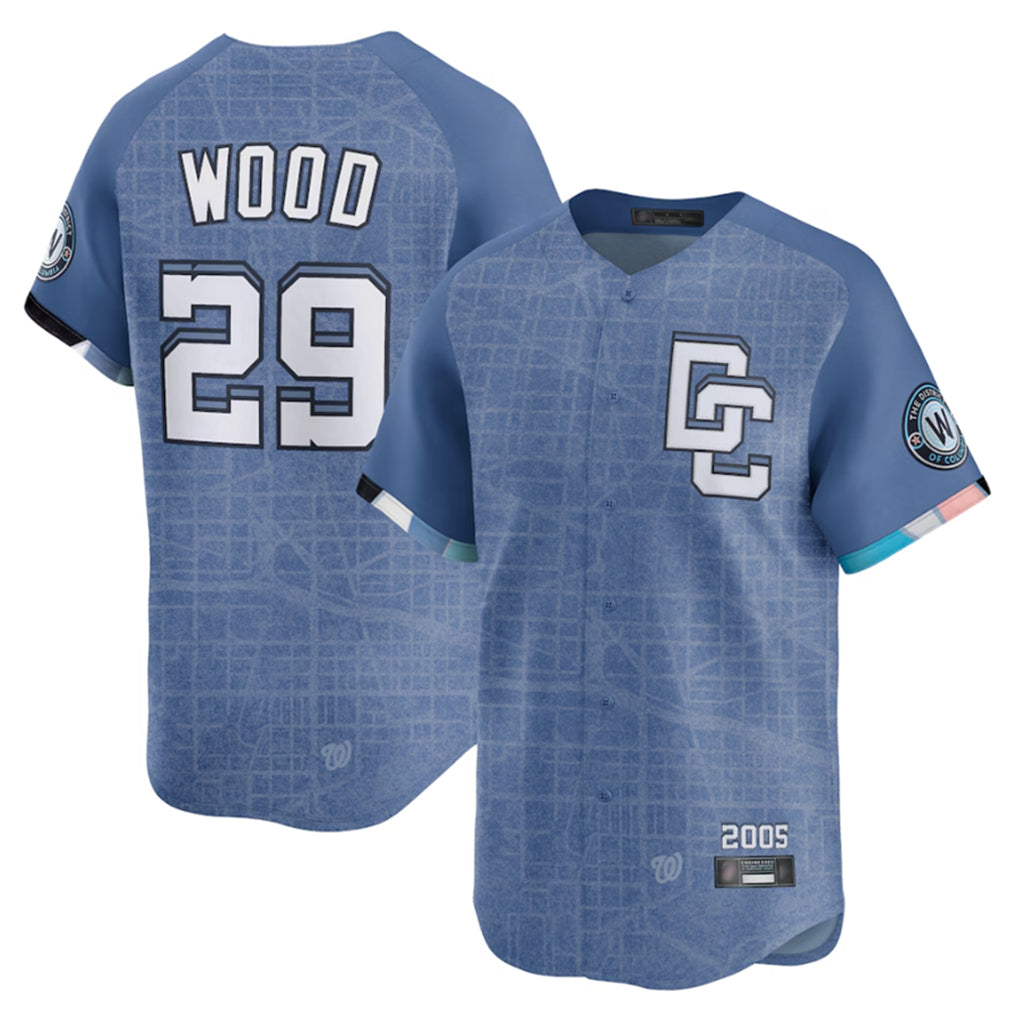 BIPIHUC W.Nationals #29 James Wood Player Blue Limited City Connect Stitched Jerseys