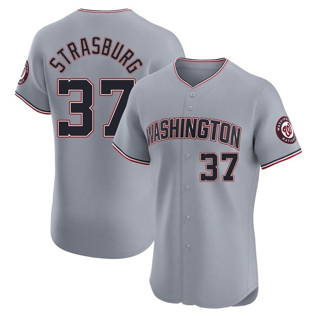 BIPIHUC W.Nationals #37 Stephen Strasburg Player Gray City Connect Elite Alternate Stitched Jerseys