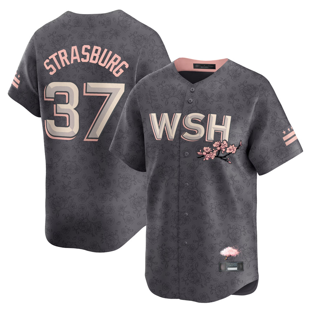 BIPIHUC W.Nationals #37 Stephen Strasburg Player Gray City Connect Stitched Jerseys