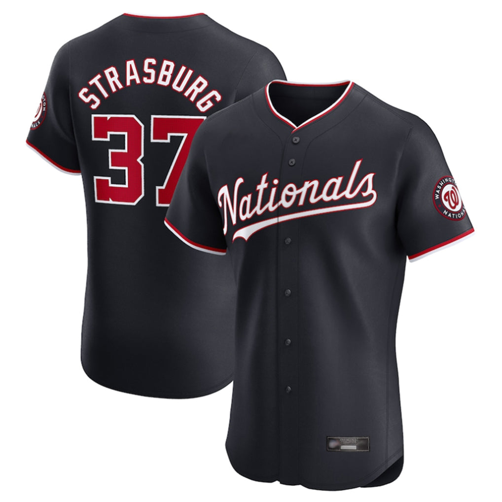 BIPIHUC W.Nationals #37 Stephen Strasburg Player Navy Elite Stitched Jerseys