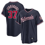 BIPIHUC W.Nationals #37 Stephen Strasburg Player Navy Replica Stitched Jerseys