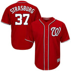 BIPIHUC W.Nationals #37 Stephen Strasburg Player Red Cool Alternate Player Stitched Jerseys