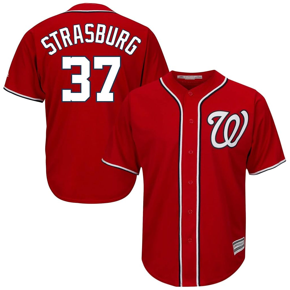 BIPIHUC W.Nationals #37 Stephen Strasburg Player Red Cool Alternate Player Stitched Jerseys