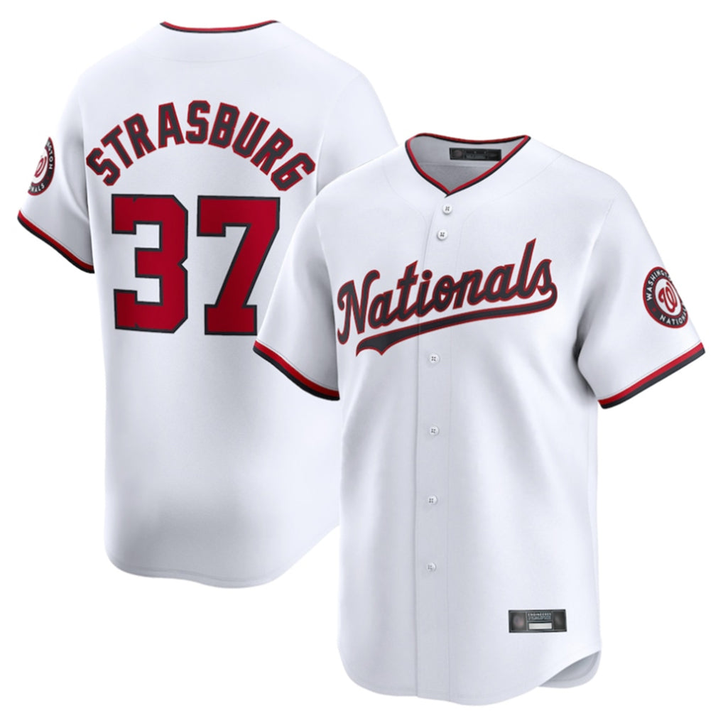 BIPIHUC W.Nationals #37 Stephen Strasburg Player White Home Limited Stitched Jerseys