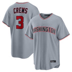 BIPIHUC W.Nationals #3 Dylan Crews Player Gray Alternate Game Stitched Jerseys