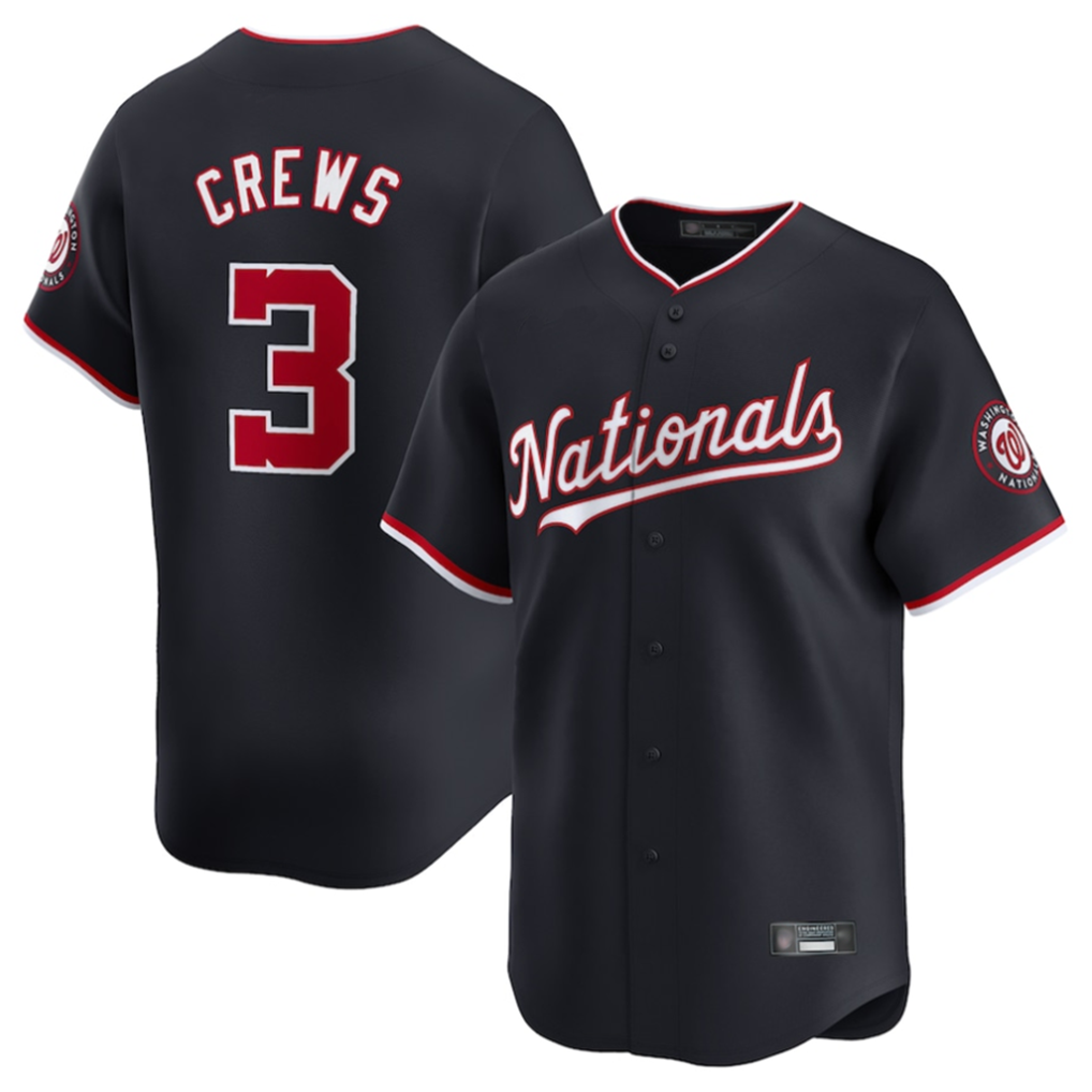 BIPIHUC W.Nationals #3 Dylan Crews Player Navy Limited Stitched Jerseys