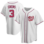 BIPIHUC W.Nationals #3 Dylan Crews Player White Game Replica Stitched Jerseys