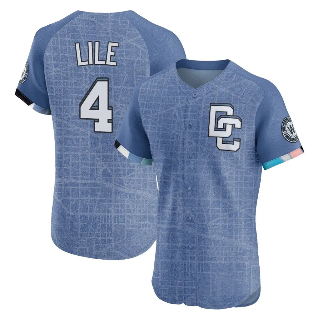 BIPIHUC W.Nationals #4 Daylen Lile Player Blue City Connect Limited Stitched Jerseys