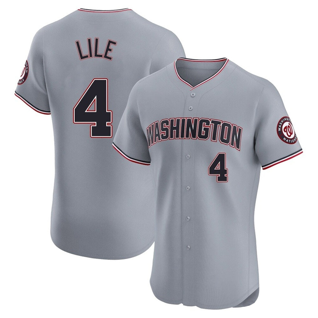 BIPIHUC W.Nationals #4 Daylen Lile Player Gray Alternate Elite Stitched Jerseys