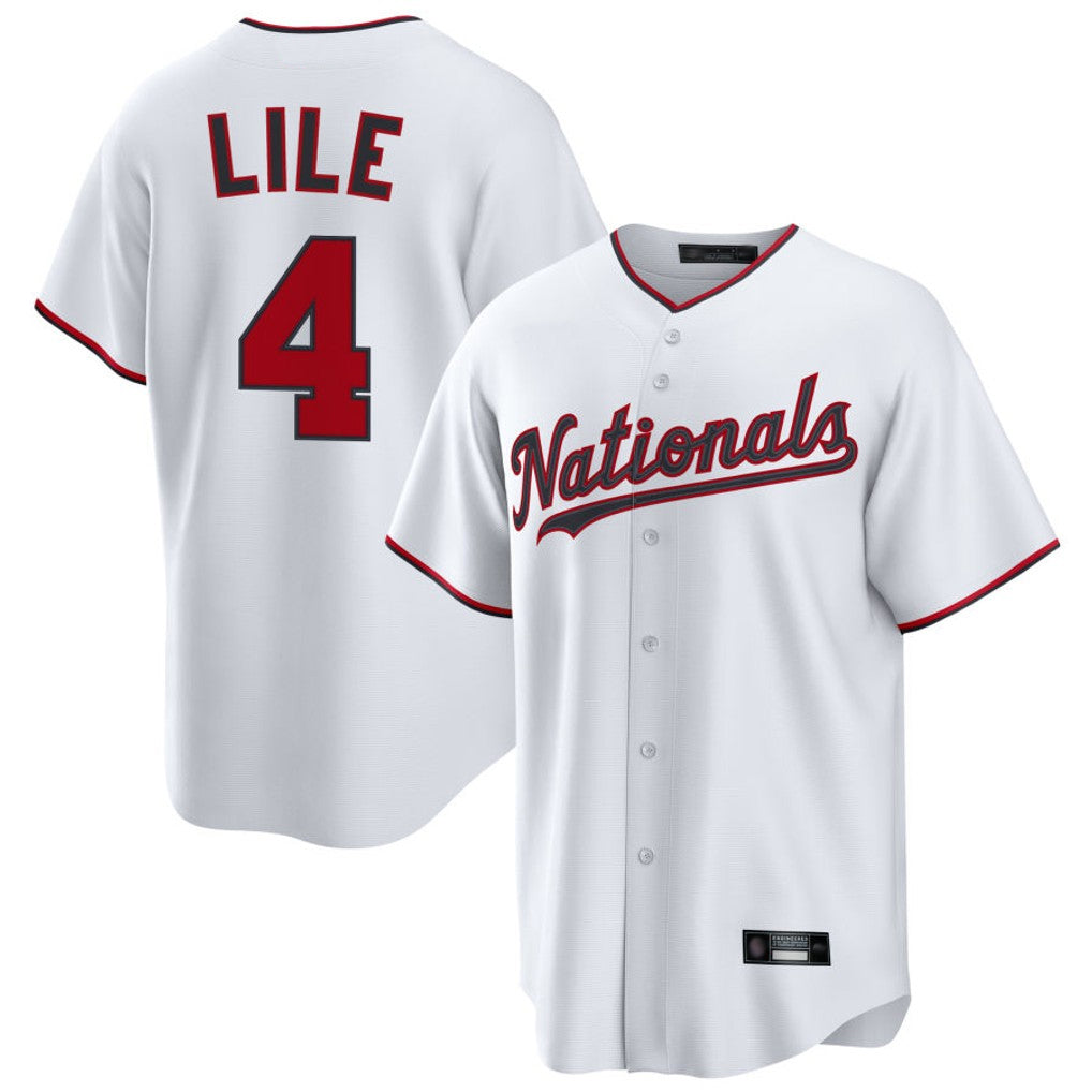 BIPIHUC W.Nationals #4 Daylen Lile Player White Replica Game Stitched Jerseys
