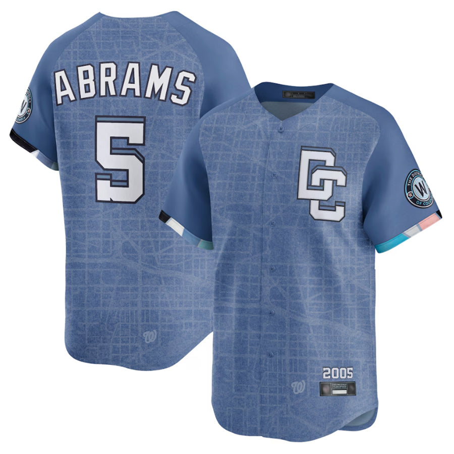 BIPIHUC W.Nationals #5 CJ Abrams Player Blue City Connect Limited Stitched Jerseys