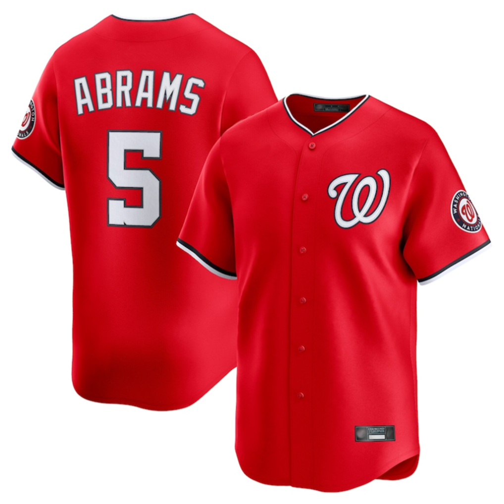 BIPIHUC W.Nationals #5 CJ Abrams Player Red Limited Stitched Jerseys