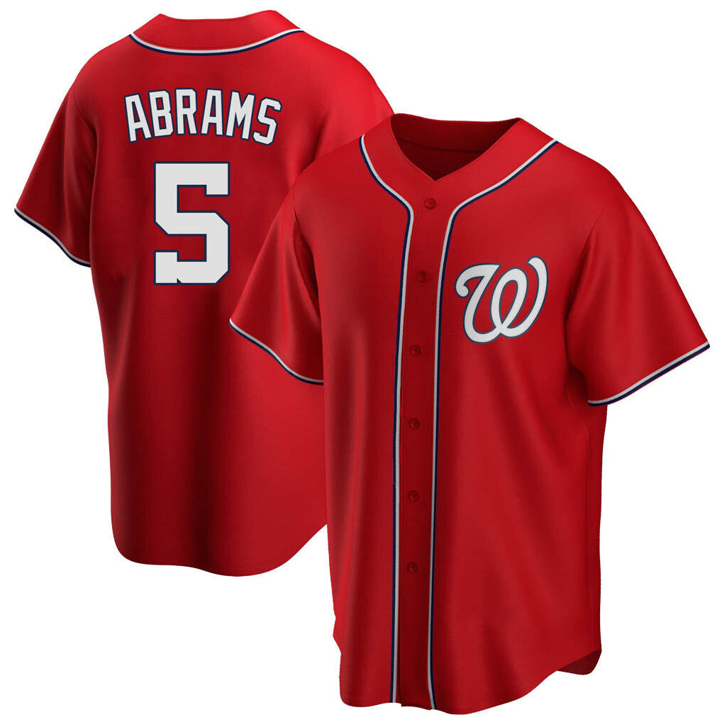 BIPIHUC W.Nationals #5 CJ Abrams Player Red Replica Alternate Game Jerseys