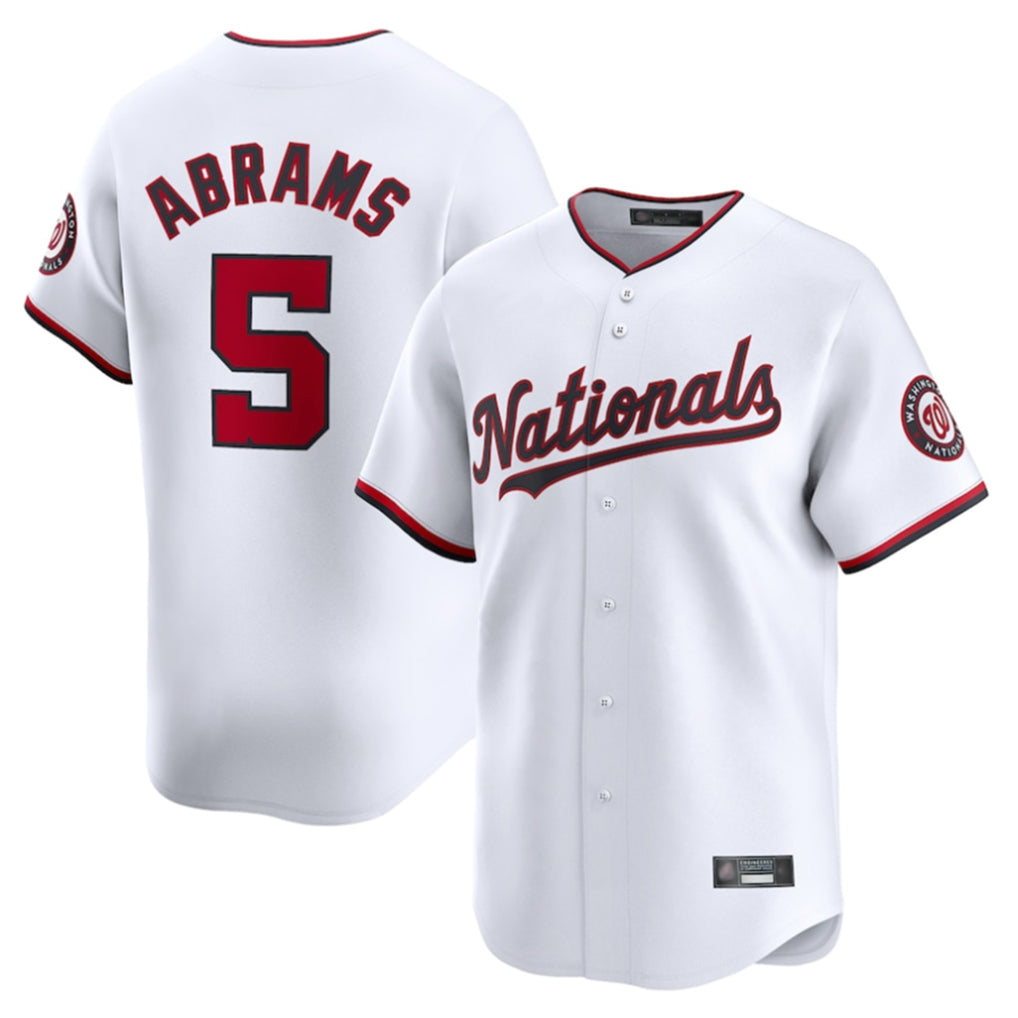 BIPIHUC W.Nationals #5 CJ Abrams Player White Home Limited Stitched Jerseys