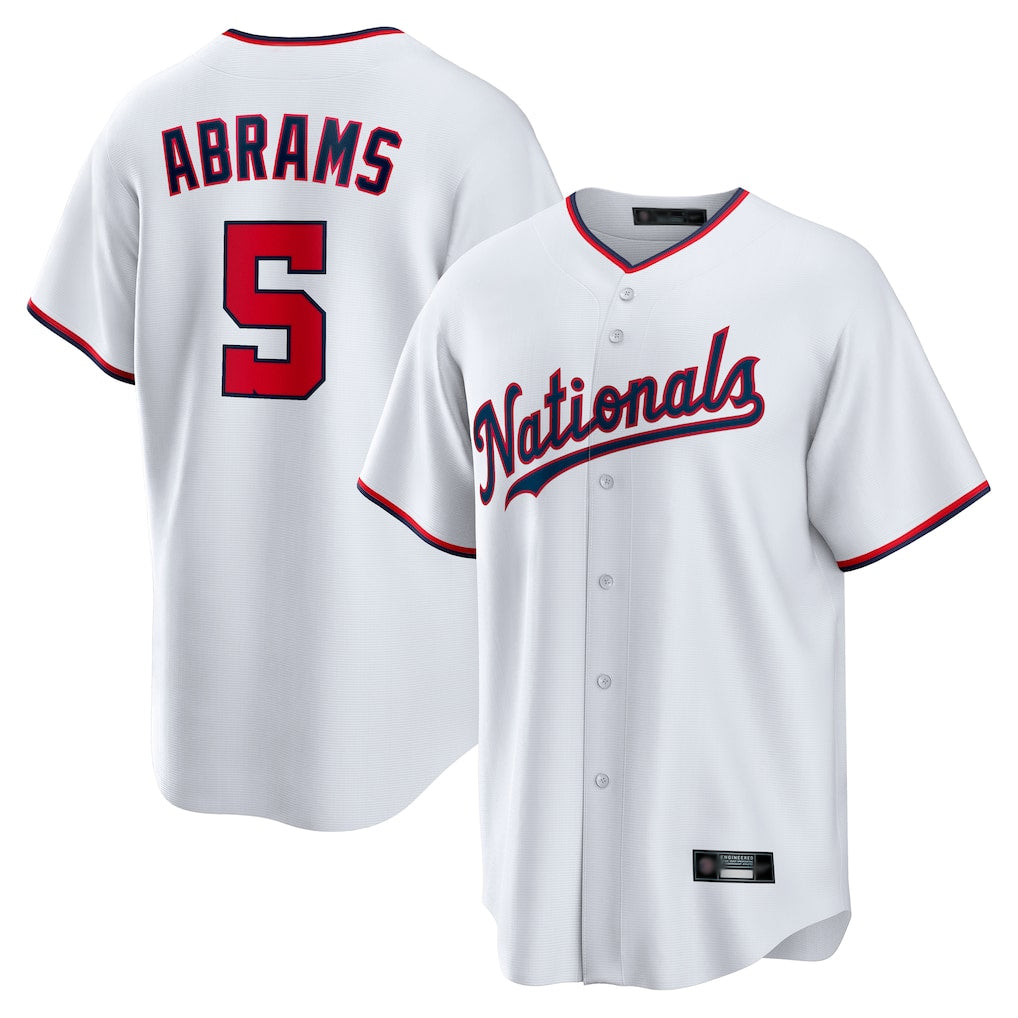 BIPIHUC W.Nationals #5 CJ Abrams Player White Home Replica Stitched Jerseys