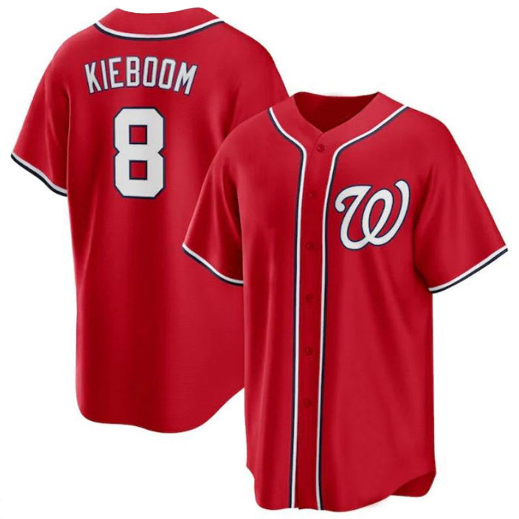BIPIHUC W.Nationals #8 Carter Kieboom Player Red Replica Game Stitched Jerseys