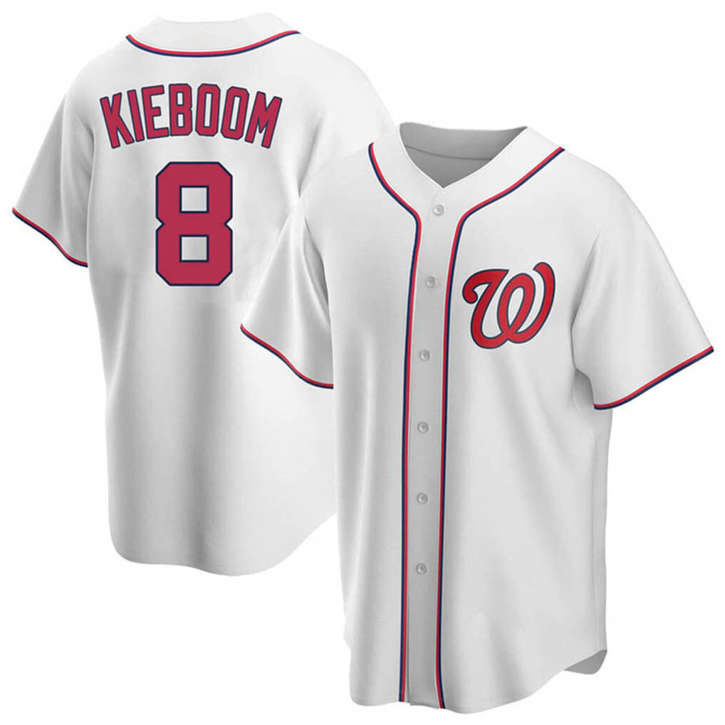 BIPIHUC W.Nationals #8 Carter Kieboom Player White Home Replica Game Stitched Jerseys