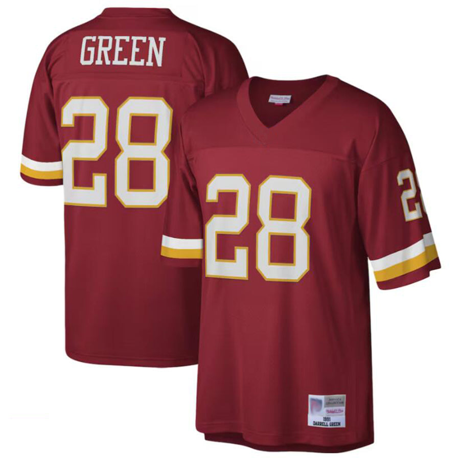 BIPIHUC Washington Football Team #28 Darrell Green Mitchell & Ness Burgundy Legacy Replica Stitched Jersey