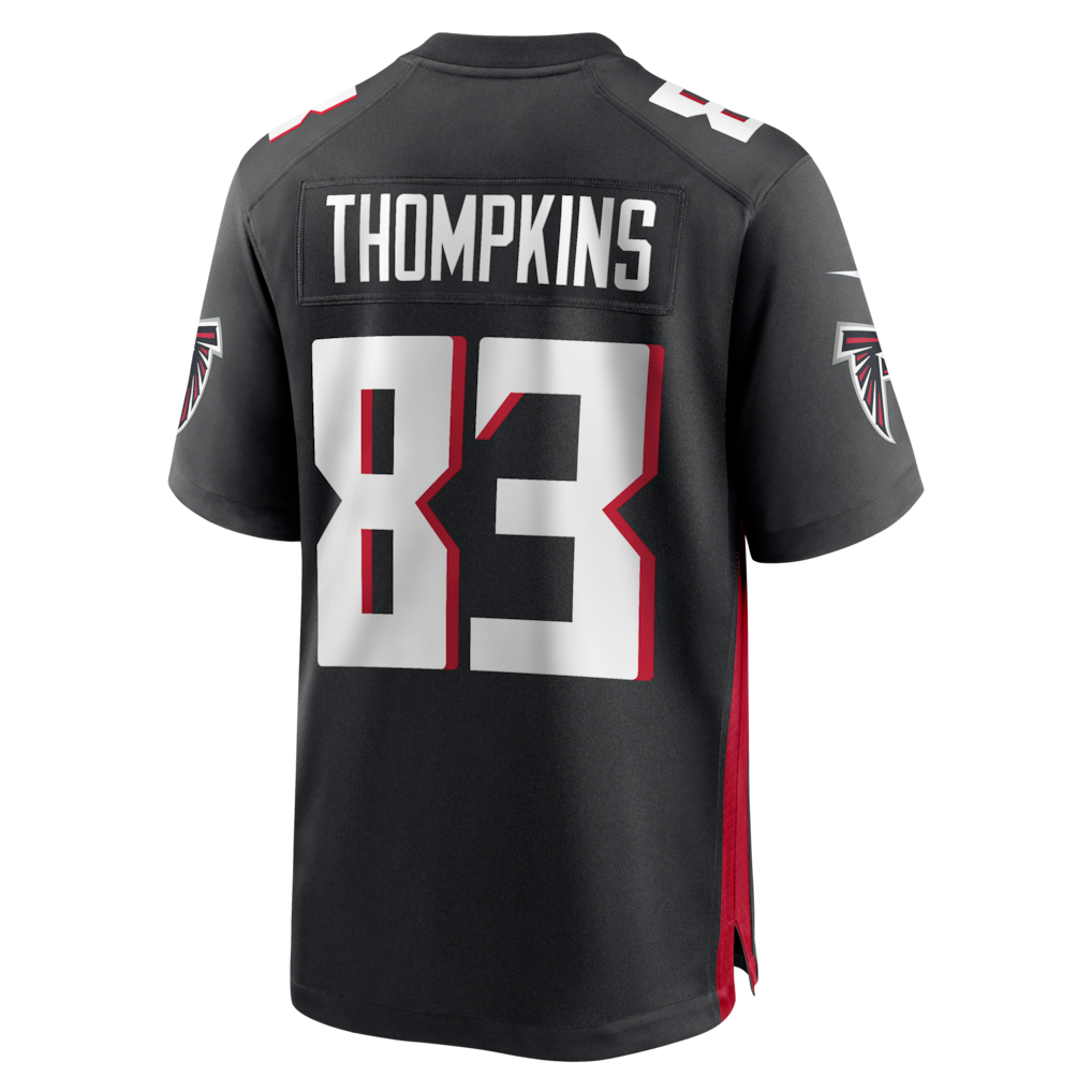BIPIHUC A.Falcons #83 Deven Thompkins Black Team Game Jersey