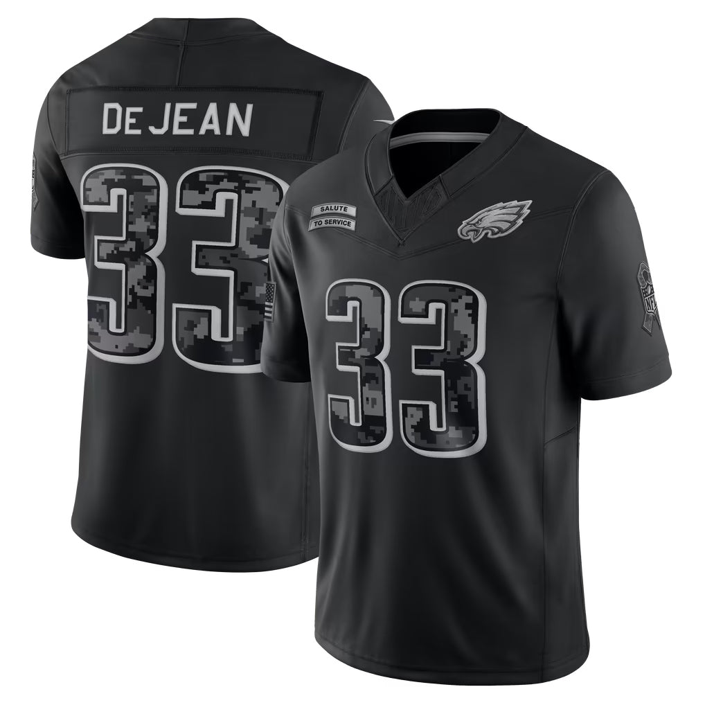 BIPIHUC P.Eagles #33 Cooper DeJean Player Black Limited 2026 Salute to Service Home Game Stitched Jerseys