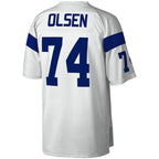 BIPIHUC LA.Rams #74 Merlin Olsen Mitchell & Ness White Legacy Replica Jersey