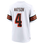 BIPIHUC C.Browns #4 Deshaun Watson White Alternate Game Jersey