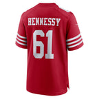 BIPIHUC SF.49ers #61 Matt Hennessy Scarlet Team Game Jersey