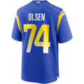 BIPIHUC LA.Rams #74 Merlin Olsen Royal Game Retired Player Jersey