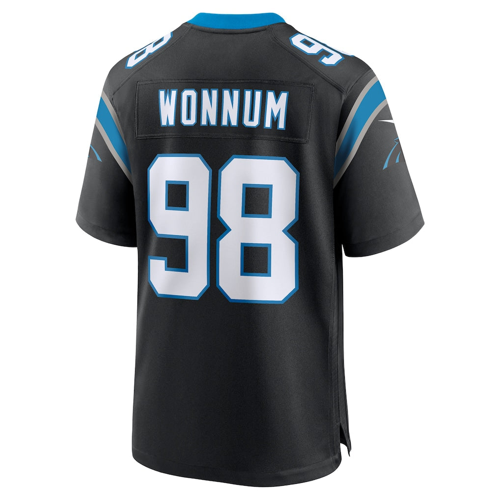 BIPIHUC C.Panthers #98 D.J. Wonnum Black Game Jersey