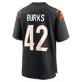 BIPIHUC C.Bengals #42 Oren Burks Black Team Game Jersey
