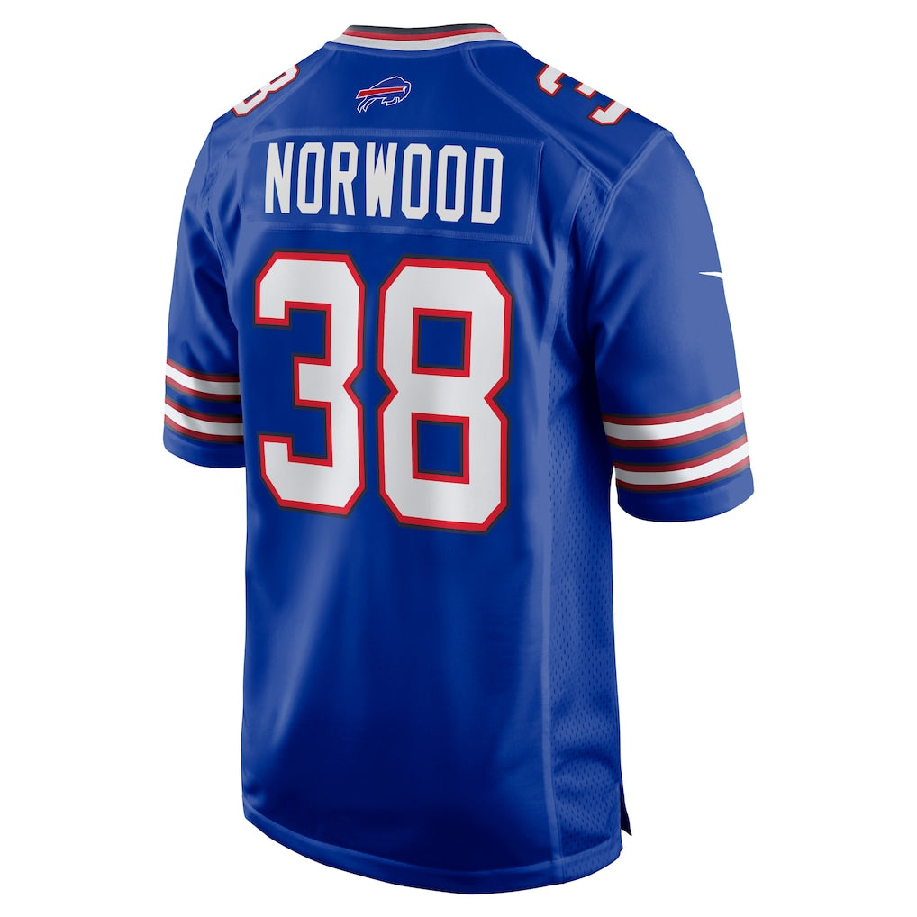 BIPIHUC B.Bills #38 Tre Norwood Royal Game Player Jersey