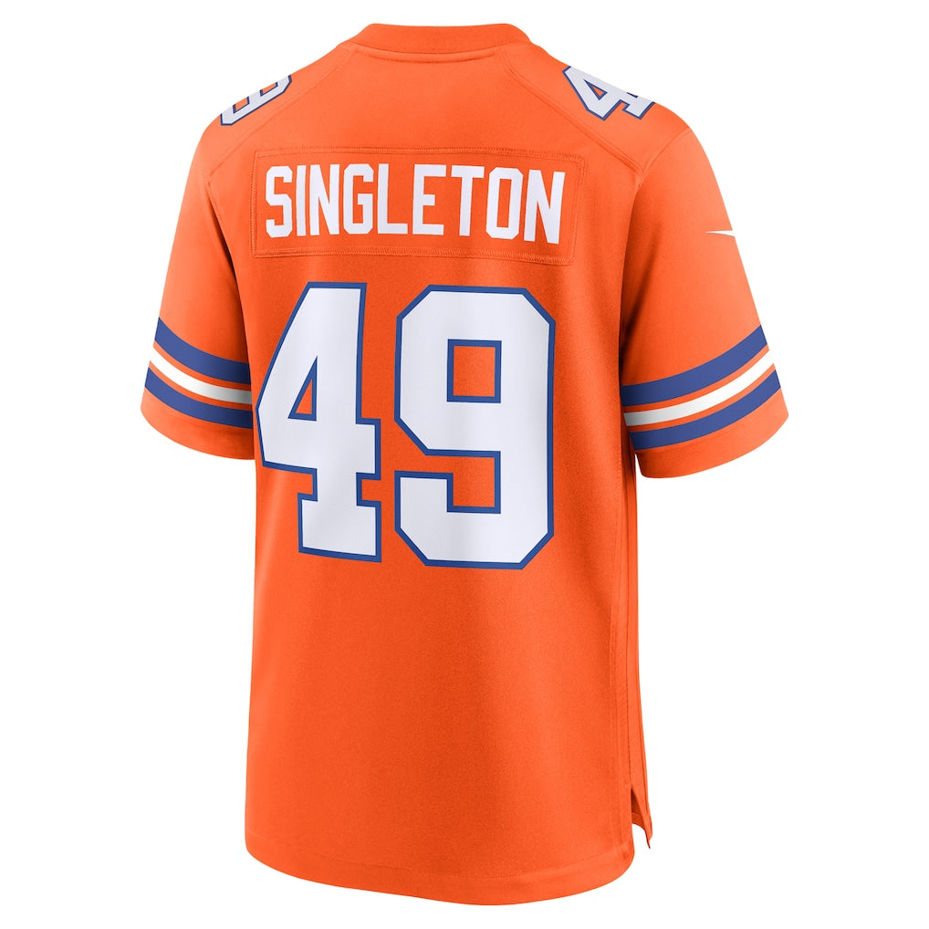 BIPIHUC D.Broncos #49 Alex Singleton Orange Alternate Game Jersey