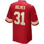 BIPIHUC KC.Chiefs #31 Priest Holmes Red Game Retired Player Jersey