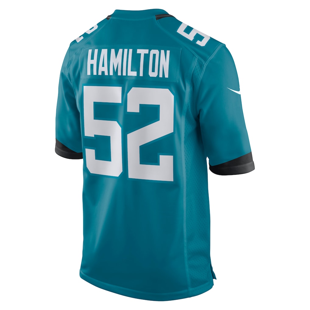 BIPIHUC J.Jaguars #52 DaVon Hamilton Teal Team Game Jersey