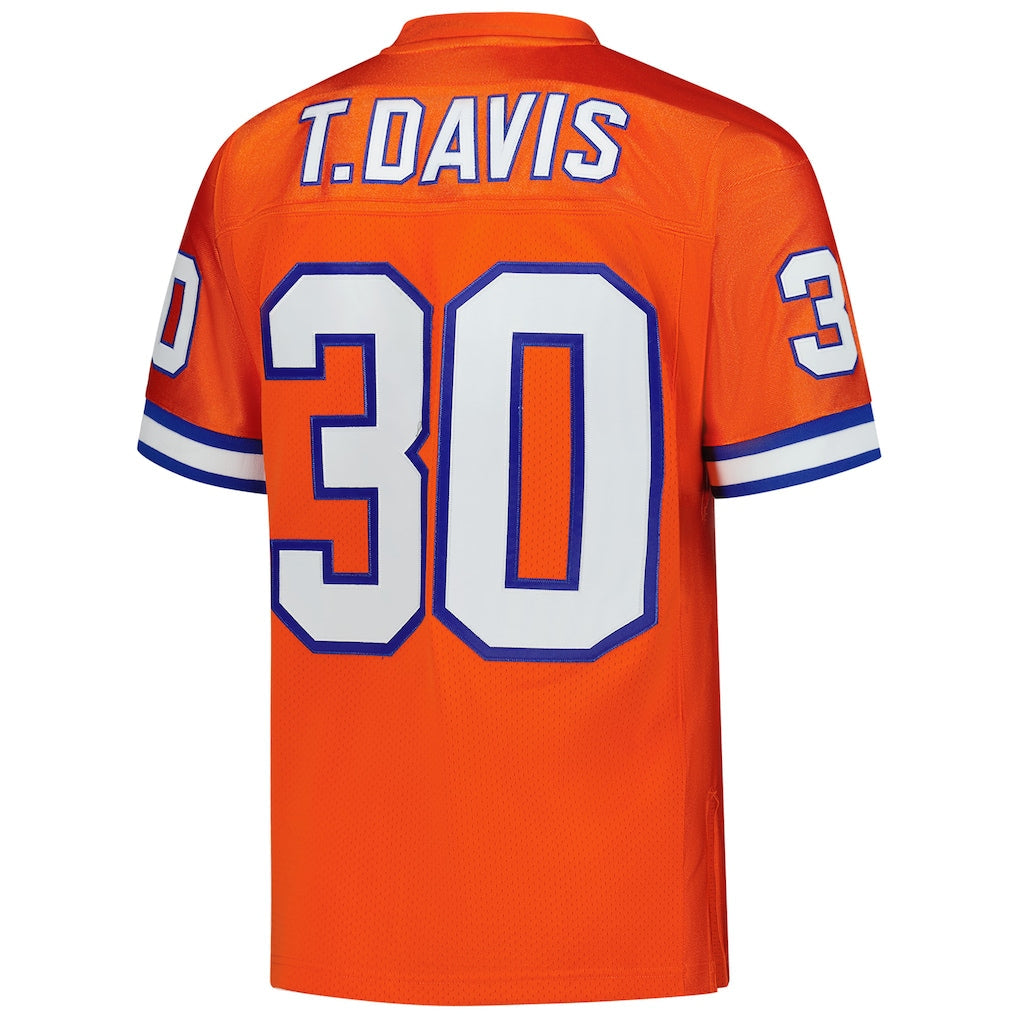 BIPIHUC D.Broncos #30 Terrell Davis Mitchell & Ness Orange 1995 Authentic Throwback Retired Player Jersey