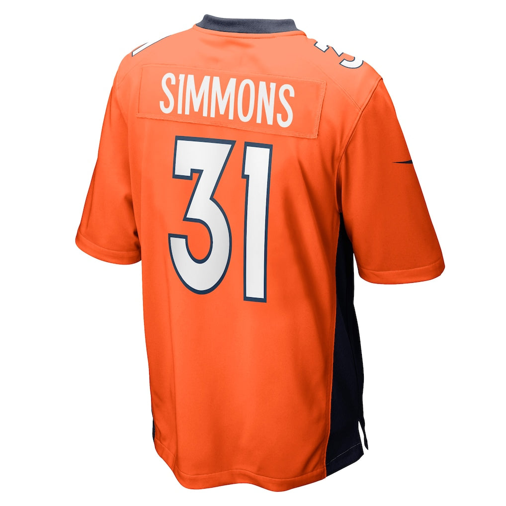 BIPIHUC D.Broncos #31 Justin Simmons Orange Game Jersey
