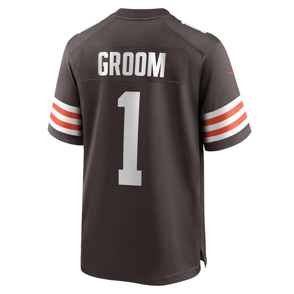 BIPIHUC C.Browns #1 Groom Brown Game Jersey