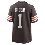 BIPIHUC C.Browns #1 Groom Brown Game Jersey