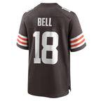 BIPIHUC C.Browns #18 David Bell Brown Game Jersey