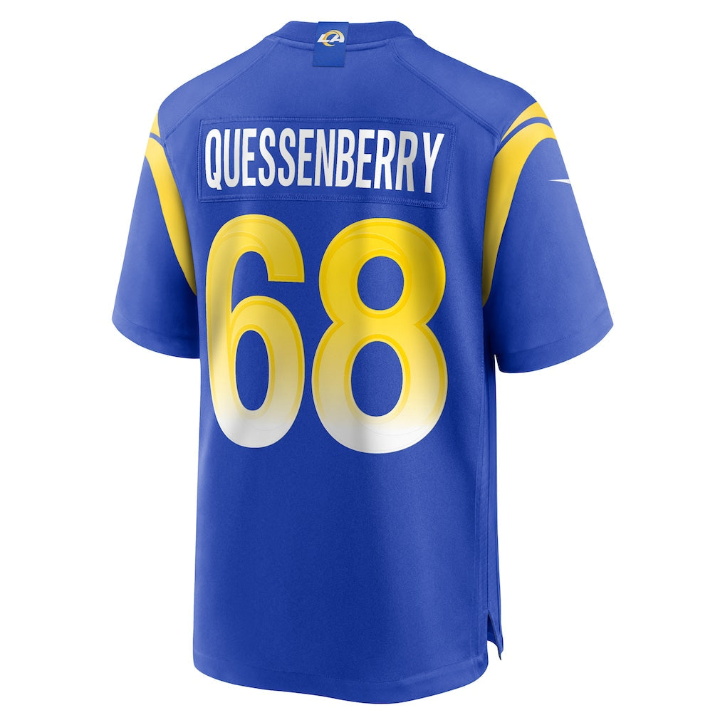 BIPIHUC LA.Rams #68 David Quessenberry Royal Team Game Jersey