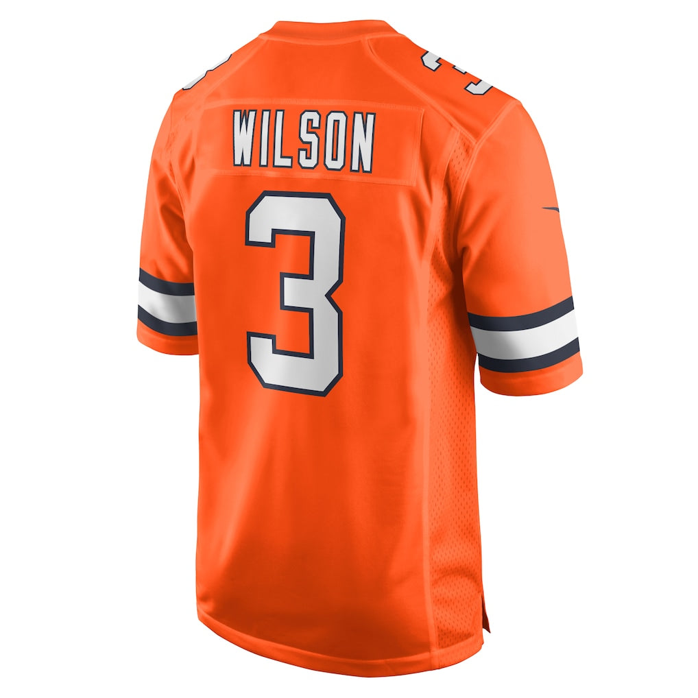 BIPIHUC D.Broncos #3 Russell Wilson Orange Alternate Game Jersey