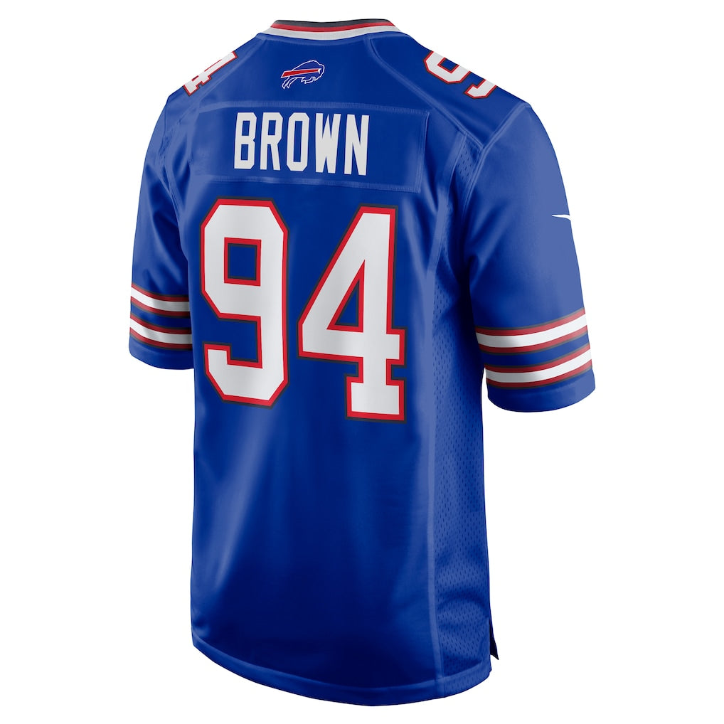 BIPIHUC B.Bills #94 Andrew Brown Royal Game Player Jersey